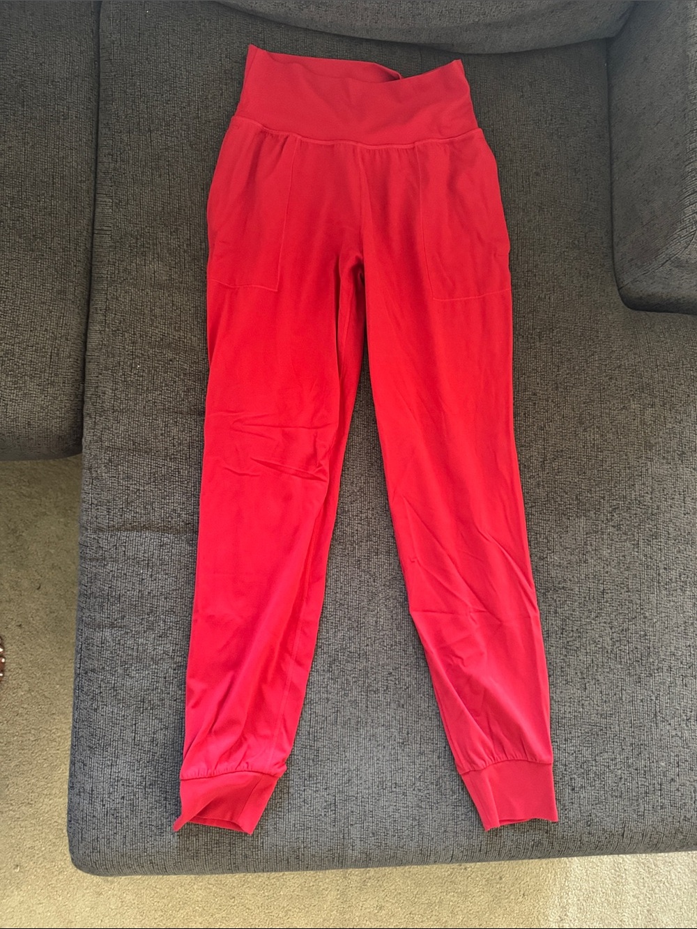 Women's High-Waist Red Lounge Athleta Salutation Joggers